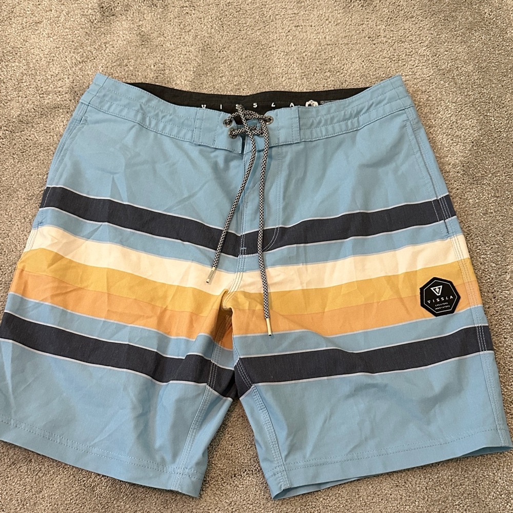 VISSLA Multicolor Striped Board Shorts